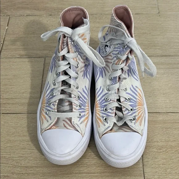 Converse Chuck Taylor All Star Platform Sneakers with Orange/Purple Detail - Picture 2 of 13